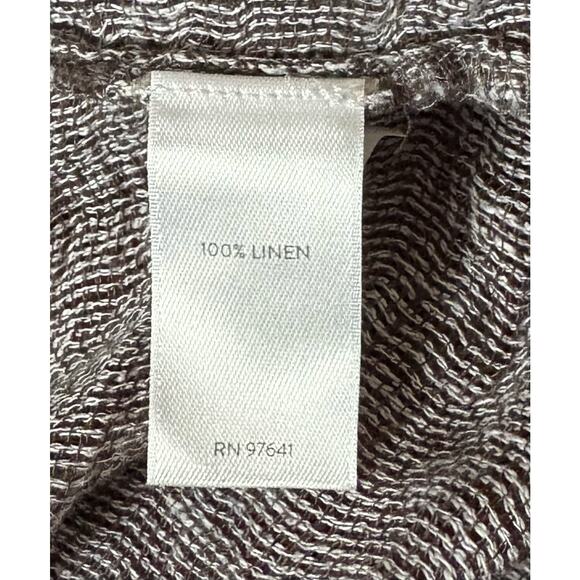 Pure Jill J. Jill Linen Textured Semi Sheer Top Gauze Gray Size Petite XS Beach - Picture 4 of 4